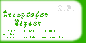 krisztofer mizser business card